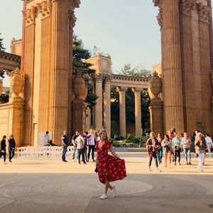 Gorgeous red midi dress from Nordstrom Rack